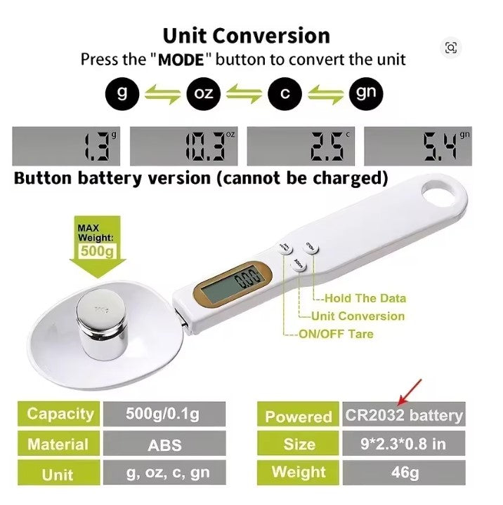 Weight Measure Spoon Black