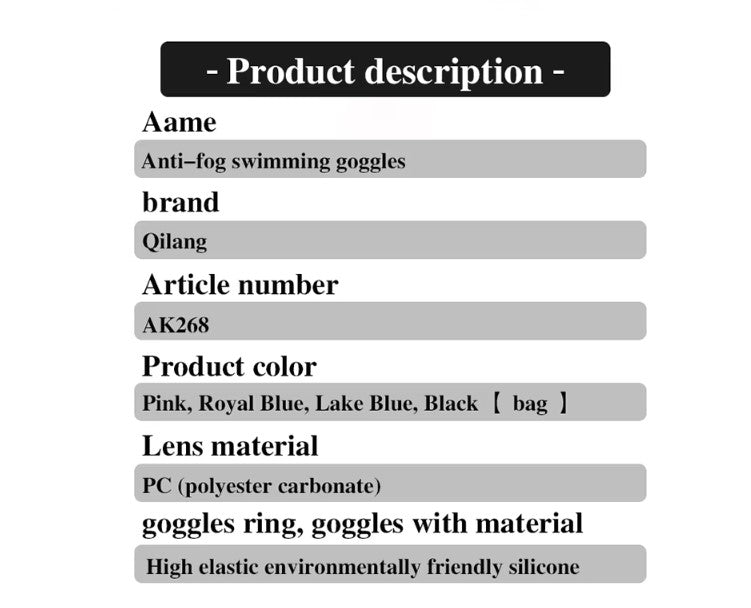 Anti Fog Swimming Googles Black