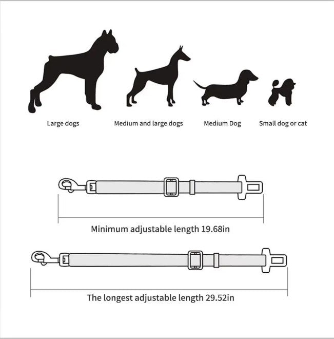 Adjustable Pet Seat Belt Pink