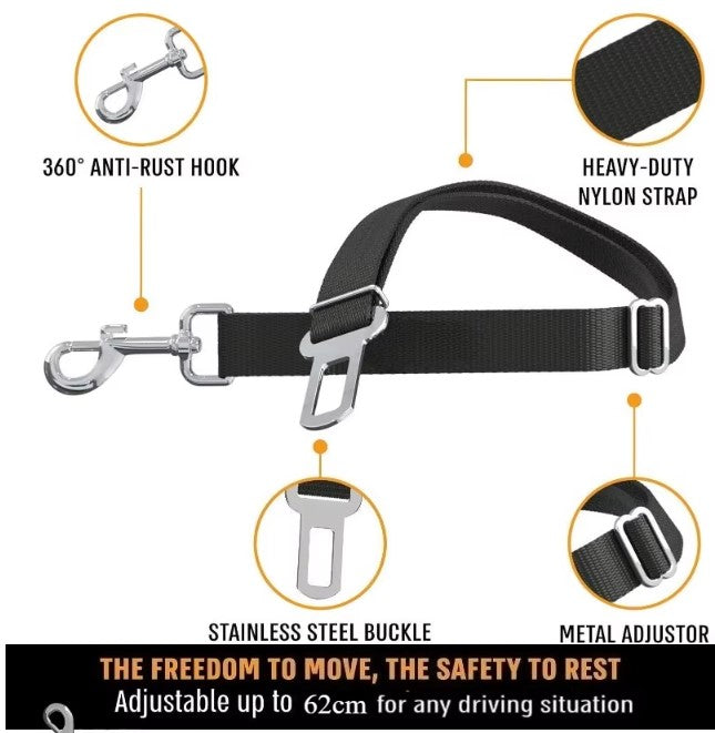 Adjustable Pet Seat Belt Pink