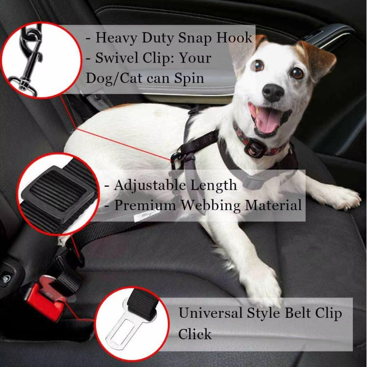 Adjustable Pet Seat Belt Pink