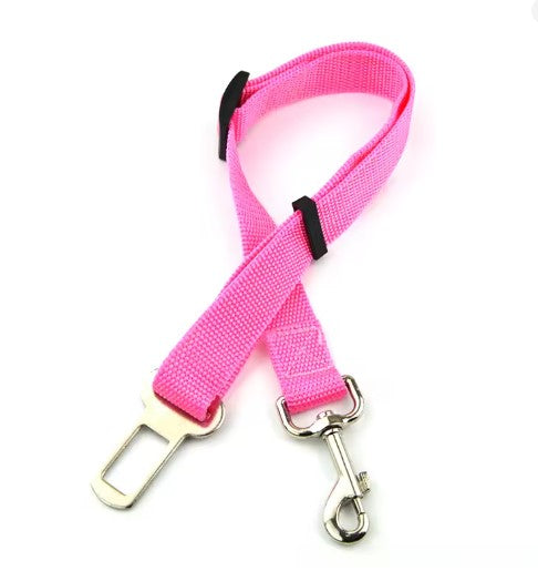Adjustable Pet Seat Belt Pink