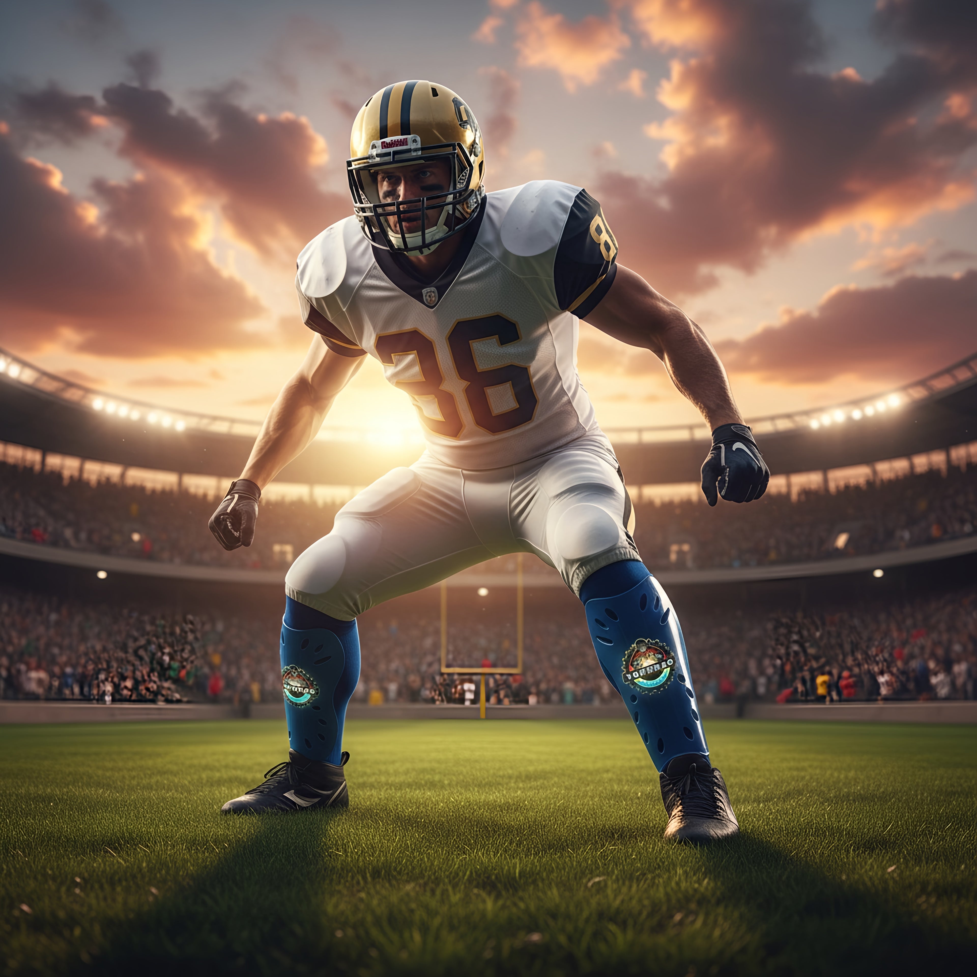 Football Shin Guards Blue