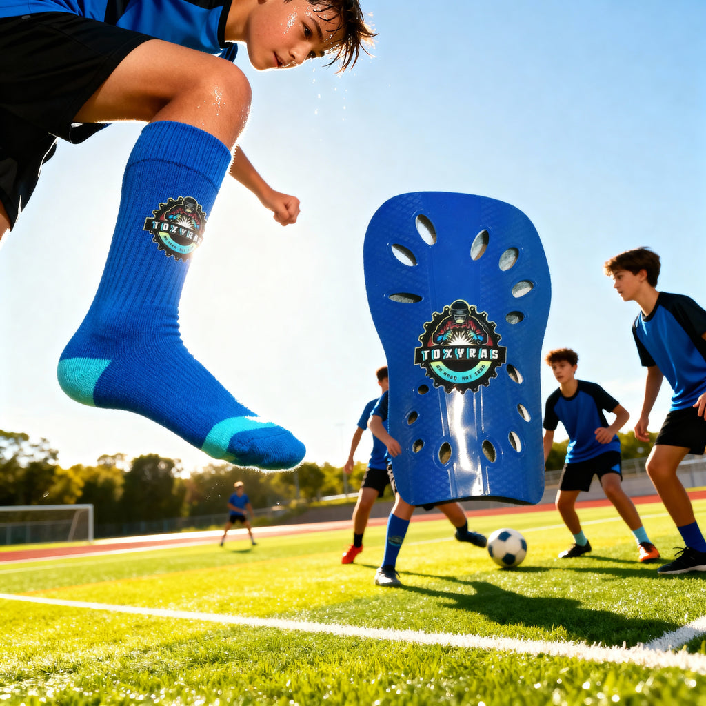 Football Shin Guards Blue