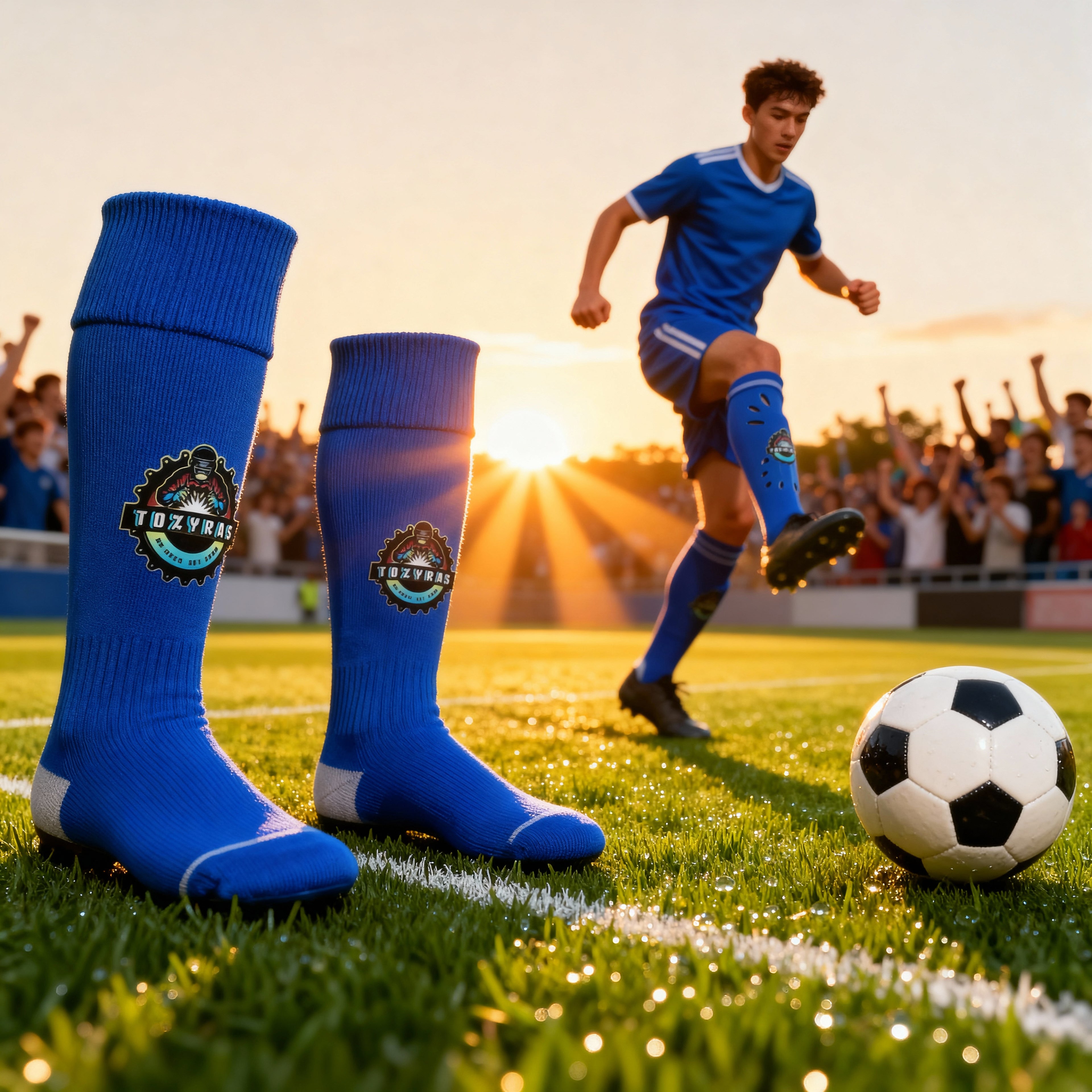 Football Shin Guards Blue