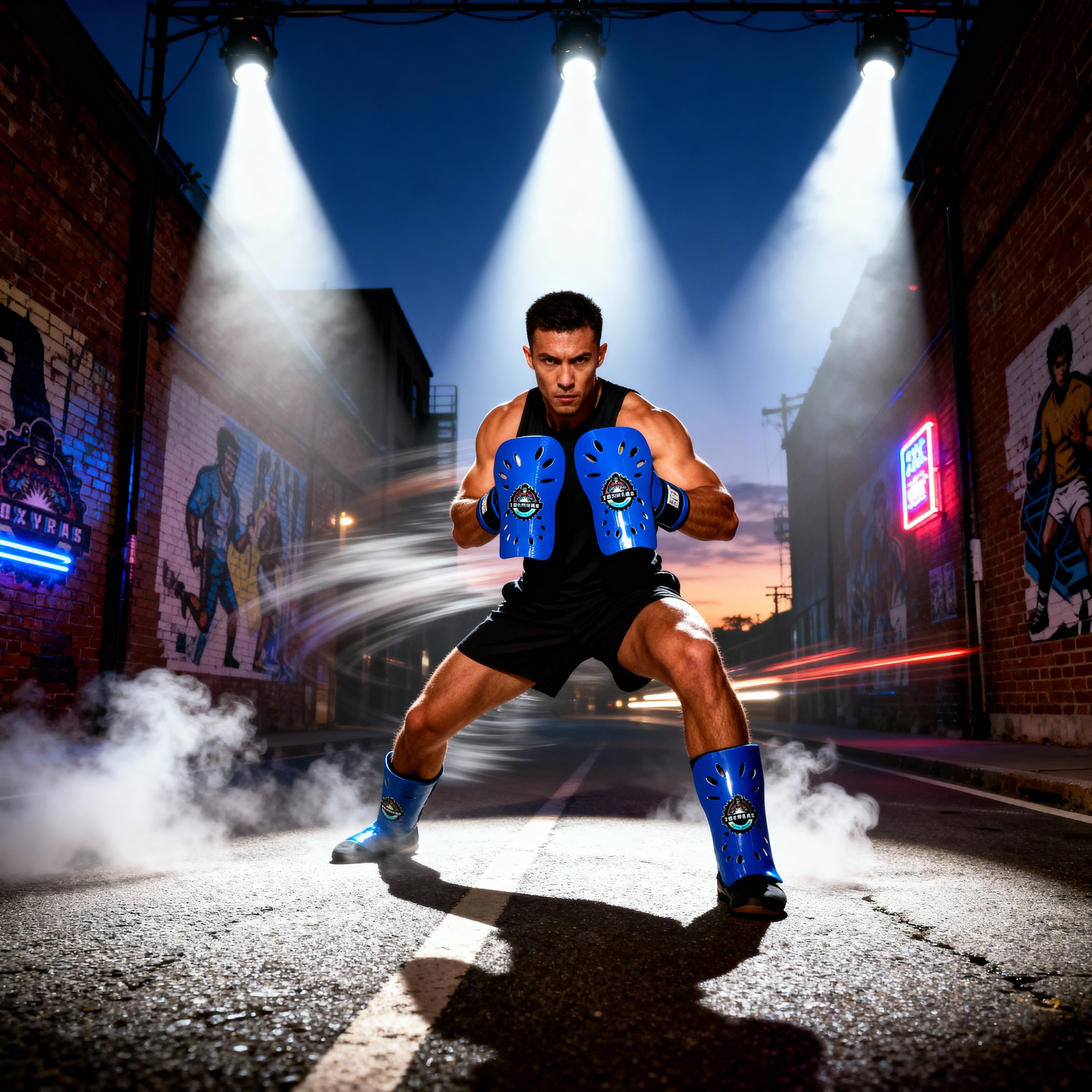 Football Shin Guards Blue